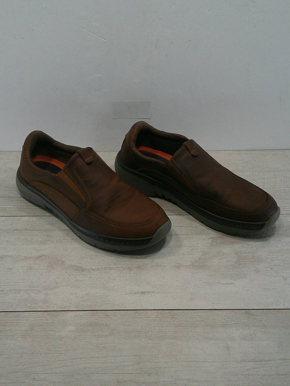 Clarks Pro Step Classic Dark Brown Tumbled Leather Slip on Casual Loafer 11 WIDE - Picture 9 of 12